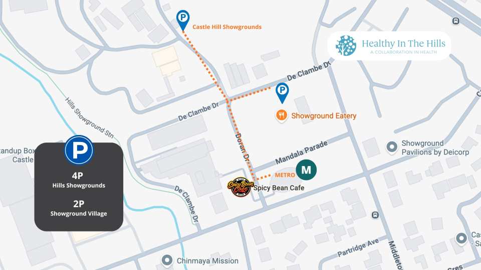 Parking Map - short walk to Spicy Bean Cafe